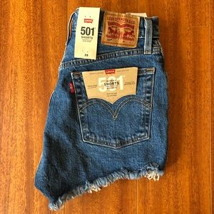 Levi’s 501 High Rise Cut off shorts Dark Wash
